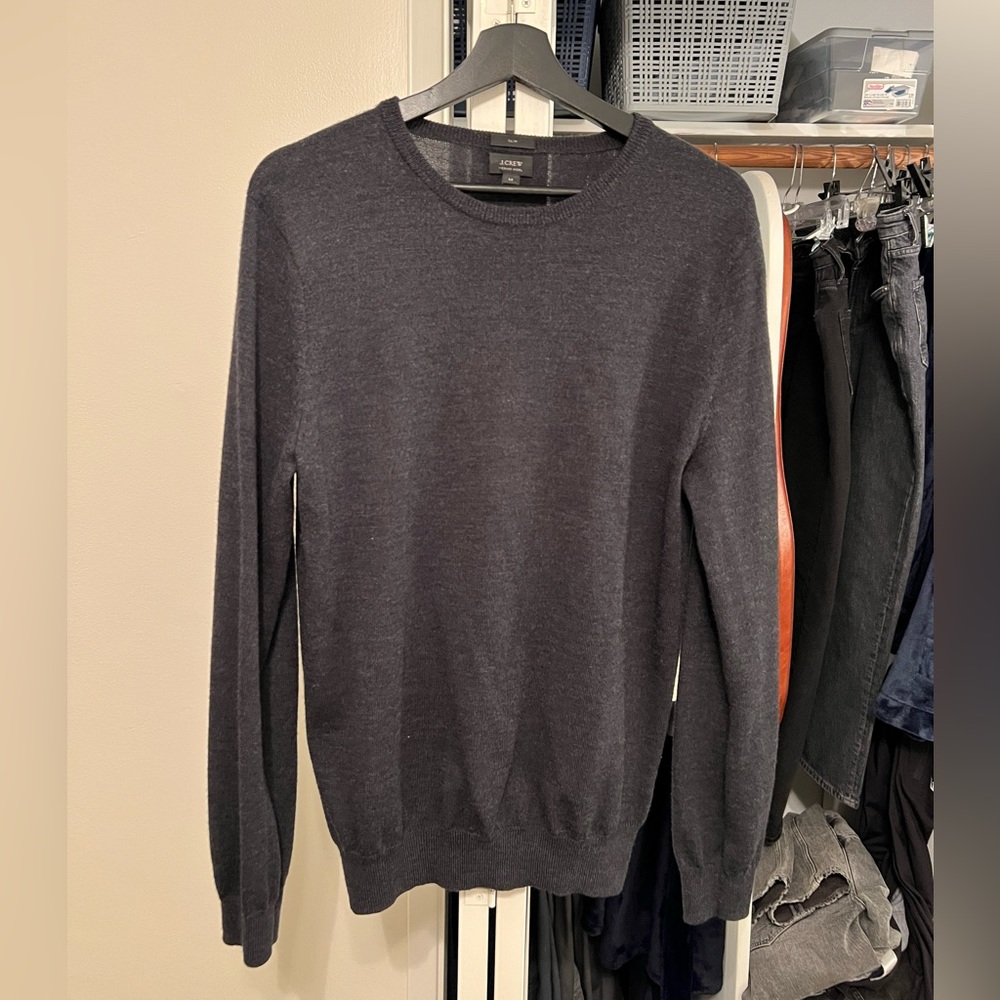 J. Crew Crewneck Sweater Merino Wool - Charcoal - Medium